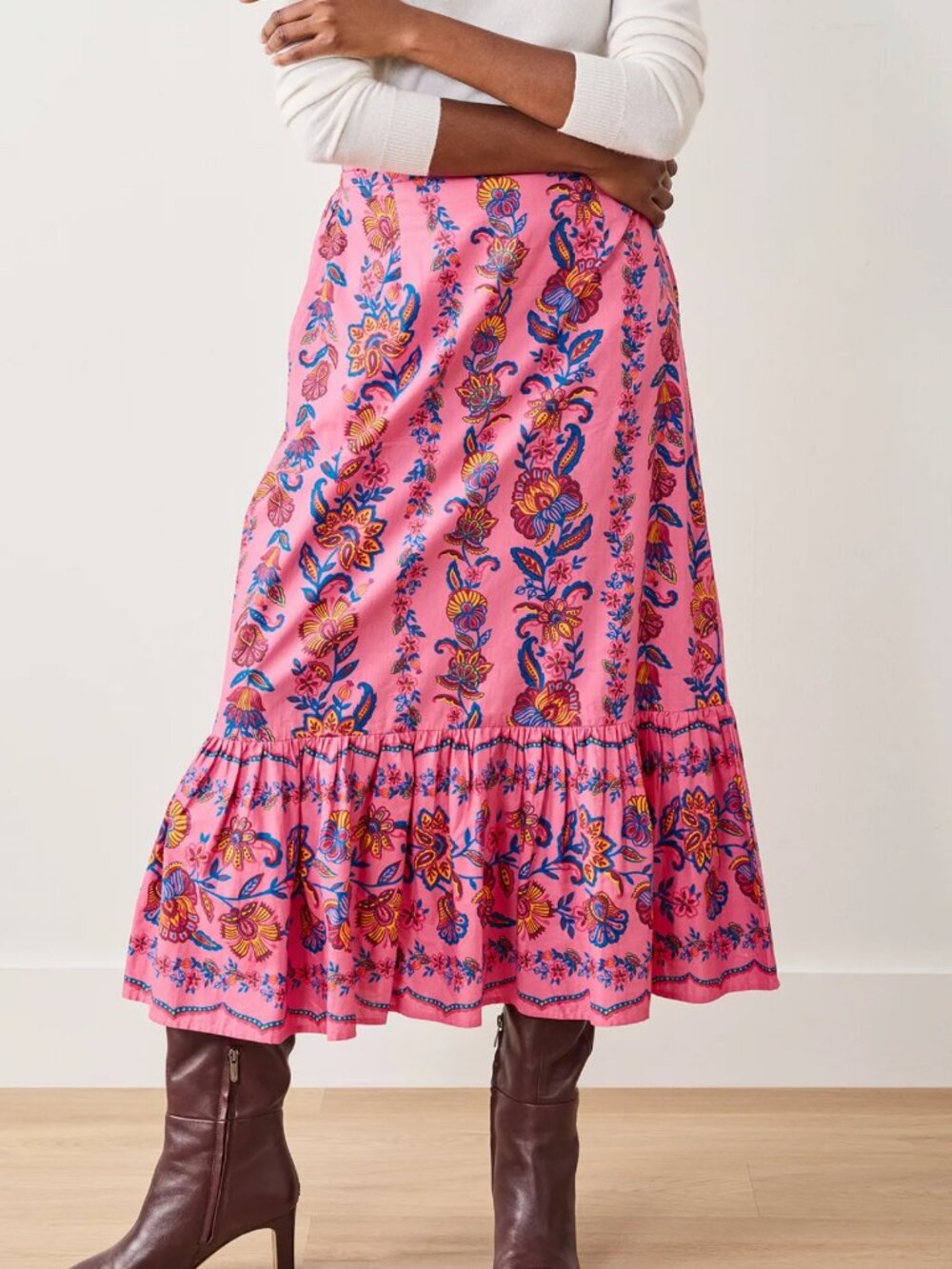 Printfresh Victoria Skirt in Folklore Flowers (L)